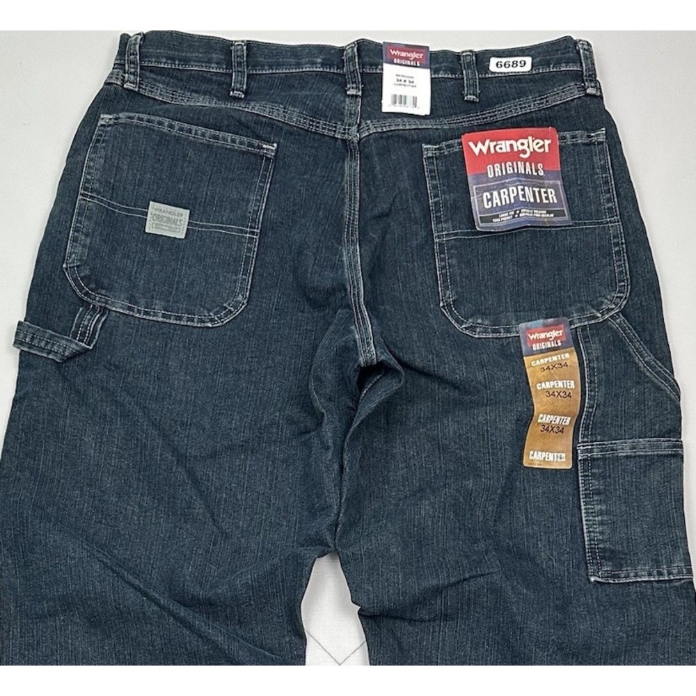 Y2K NEW Wrangler Originals Loose Carpenter Denim Jeans Actual Sz 34x36 Blue Dark